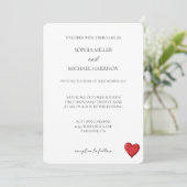Chic Love Red Heart Wedding Kaart (Staand voorkant)