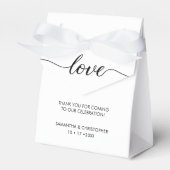 Chic Love Script Custom Engagement Party Bedankdoosjes (Voorkant Zijde)
