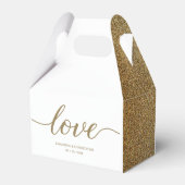 Chic Love Script Faux Gold White Custom Wedding Bedankdoosjes (Achterkant)