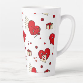 Chic Love-Themed Valentine’s Day Gift Red Heart Latte Mok