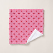 Chic Lovely Pink Hearts I Love You Gift Valentine Bad Handdoek (Wasdoekje)