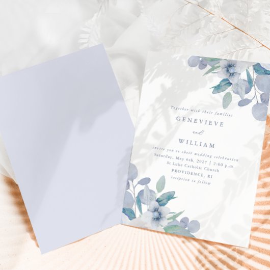 Chic Luchtig Blauw Bloemen Boeket Huwelijk