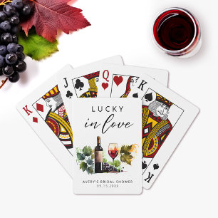Chic Lucky In Love Watercolor Wijnhuis  Pokerkaarten