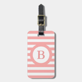 CHIC LUGAGE/BAG LABEL_04 PINK/WITTE STRIPES BAGAGELABEL