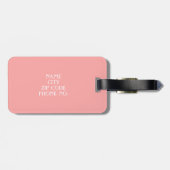 CHIC LUGAGE/BAG LABEL_04 PINK/WITTE STRIPES BAGAGELABEL (Achterkant horizontaal)