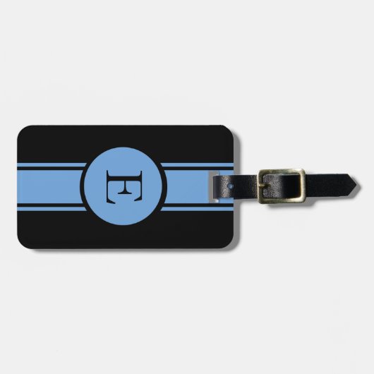 CHIC LUGAGE/BAG LABEL_153 BLUE/ZWARTE/MONOGRAM BAGAGELABEL (Voorkant horizontaal)