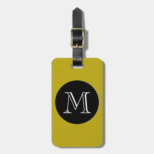 CHIC LUGAGE/BAG LABEL_191 GEEL/ZWARTE/MONOGRAM BAGAGELABEL (Voorkant verticaal)
