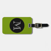 CHIC LUGAGE/BAG LABEL_66 GROEN/ZWARTE/MONOGRAM BAGAGELABEL (Voorkant horizontaal)