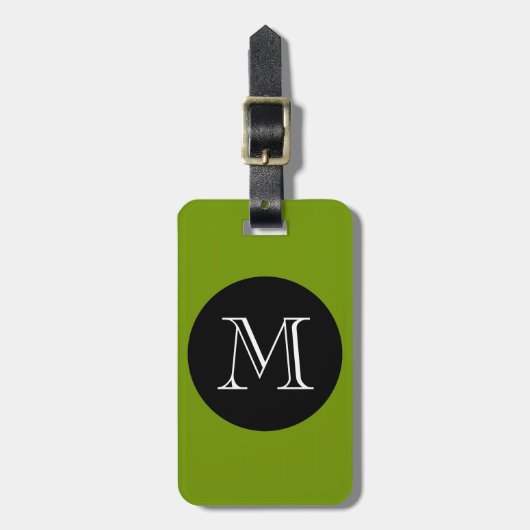 CHIC LUGAGE/BAG LABEL_66 GROEN/ZWARTE/MONOGRAM BAGAGELABEL (Voorkant verticaal)