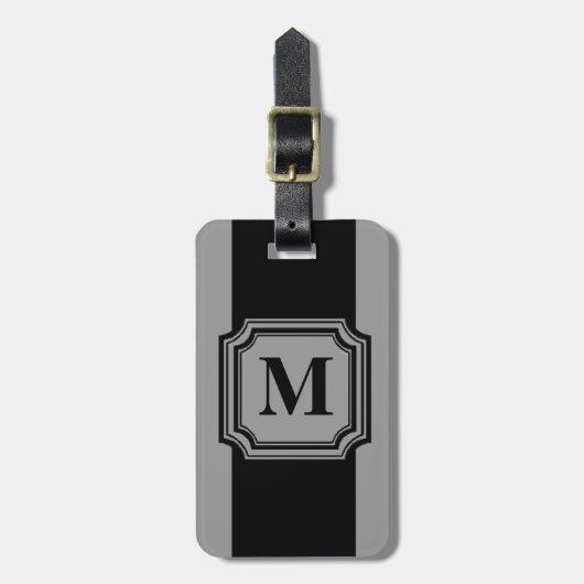 CHIC LUGAGE/BAG LABEL_ BLACK/GRAY BAGAGELABEL (Voorkant verticaal)