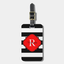CHIC LUGAGE/BAG LABEL_MODERN 01 RED/BLACK/WHITE BAGAGELABEL