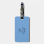 CHIC LUGAGE/BAG LABEL_MODERN 153 BLUE/WITTE/ZWARTE BAGAGELABEL (Achterkant verticaal)