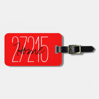 CHIC LUGAGE/BAG LABEL_ZIPCODE_RED BAGAGELABEL