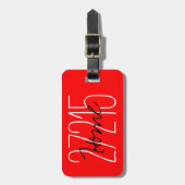 CHIC LUGAGE/BAG LABEL_ZIPCODE_RED BAGAGELABEL (Voorkant verticaal)