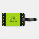 CHIC LUGAGE / GIFT LABEL 42 GROENE STIPPEN BAGAGELABEL (Achterkant horizontaal)