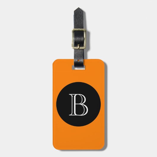 CHIC LUGGAGE/BAG LABEL_32 ORNGE/BLACK/MONOGRAM BAGAGELABEL (Voorkant verticaal)