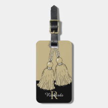 CHIC LUGGAGE/BAG LABEL_KHAKI TASSELS/BLACK