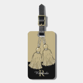 CHIC LUGGAGE/BAG LABEL_KHAKI TASSELS/BLACK BAGAGELABEL