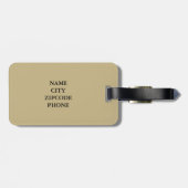 CHIC LUGGAGE/BAG LABEL_KHAKI TASSELS/BLACK BAGAGELABEL (Achterkant horizontaal)