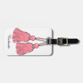 CHIC LUGGAGE/BAG LABEL_MODERN 29 PINK TASSELS BAGAGELABEL (Voorkant horizontaal)