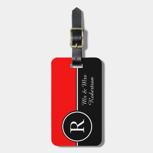 CHIC LUGGAGE/BAG LABEL_MODERN "Mr. &Mrs." 01 RED/B Bagagelabel (Voorkant verticaal)