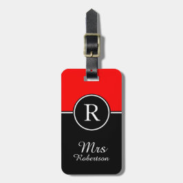 CHIC LUGGAGE/BAG LABEL_MODERN "Mrs." 01 RED/BLACK Bagagelabel