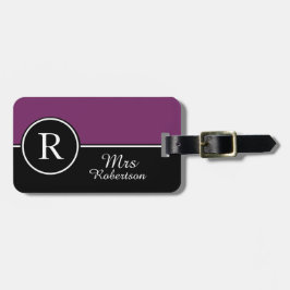 CHIC LUGGAGE/BAG LABEL_MODERN "Mrs." PAARS/BLACK Bagagelabel