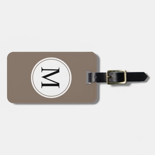 CHIC LUGGAGE/BAG LABEL_MODERN SOFT BROWN/WHITE/BLA BAGAGELABEL (Voorkant horizontaal)