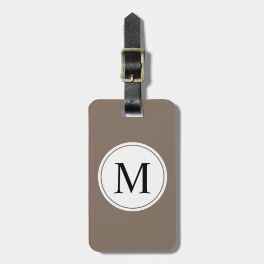 CHIC LUGGAGE/BAG LABEL_MODERN SOFT BROWN/WHITE/BLA BAGAGELABEL (Voorkant verticaal)