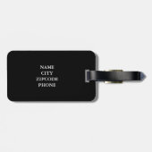 CHIC LUGGAGE/BAG LABEL_MODERN ZWART/WITTE STRIPEN BAGAGELABEL (Achterkant horizontaal)