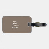 CHIC LUGGAGE/BAG LABEL_ZIPCODE_502 SOFT BROWN BAGAGELABEL (Achterkant horizontaal)