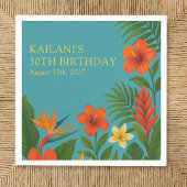 Chic Lush Tropische Bloemen Luau Verjaardagsfeest Servet