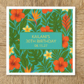 Chic Lush Tropische Bloemen Luau Verjaardagsfeest Servet