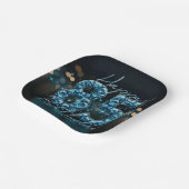 Chic Luxe Saffier Blauw en Zwart 85e verjaardag Papieren Bordje (Gebogen)