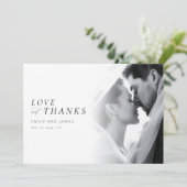 Chic Luxe Script Trouwfoto Bedankkaart (Staand voorkant)