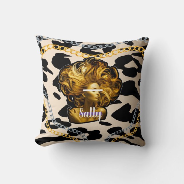 Chic Luxurious Wild Salty Girl Bday Gift girly Kussen (Voorkant)