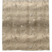 Chic Luxury Antiek Gold Silver Glitter Patroon Douchegordijn (Voorkant)