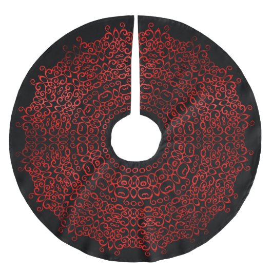 CHIC LUXURY BLACK EN RED CHRISTMAS DAMASK GOTHIC KERSTBOOM ROK (Voorkant)