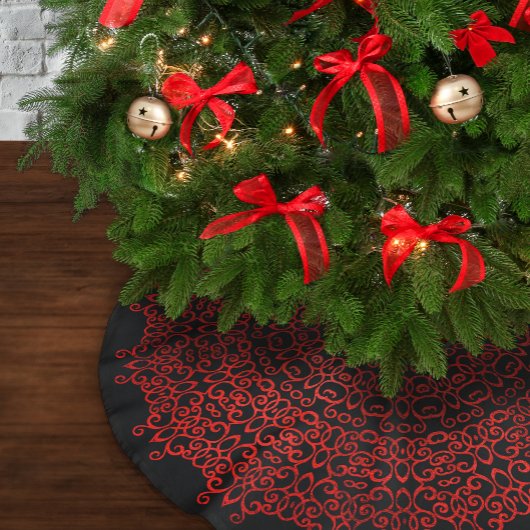 CHIC LUXURY BLACK EN RED CHRISTMAS DAMASK GOTHIC KERSTBOOM ROK