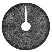 CHIC LUXURY BLACK & SILVER CHRISTMAS DAMASK GOTHIC KERSTBOOM ROK (Voorkant)