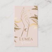 Chic Luxury Blush Pink Gold Tattoo Studio Artist Visitekaartje (Voorkant)