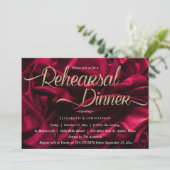 Chic Luxury Burgundy Minimal Rehearsal Dinner Kaart (Staand voorkant)