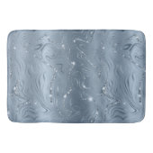 Chic Luxury Dusty Blue Silver Glitter Badmat (Voorkant)