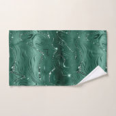 Chic Luxury Emerald Green Silver Glitter Bad Handdoek (Handdoek)
