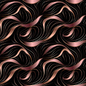 Chic Luxury Gift Bag Rose Gold Glitter and Black Medium Cadeauzakje