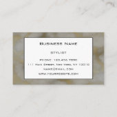 Chic Luxury Grey & Gold Marble Pattern Achtergrond Visitekaartje (Achterkant)