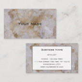 Chic Luxury Grey & Gold Marble Pattern Achtergrond Visitekaartje (Voorkant / Achterkant)