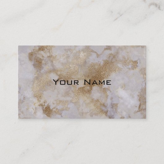 Chic Luxury Grey & Gold Marble Pattern Achtergrond Visitekaartje (Voorkant)