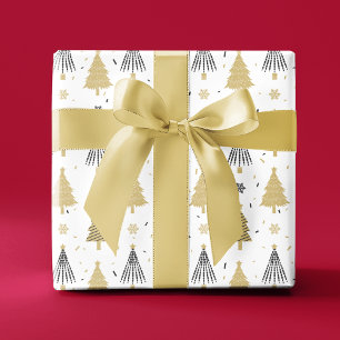Chic Luxury Modern Gold kerstbomen Cadeaupapier
