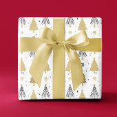 Chic Luxury Modern Gold kerstbomen Cadeaupapier